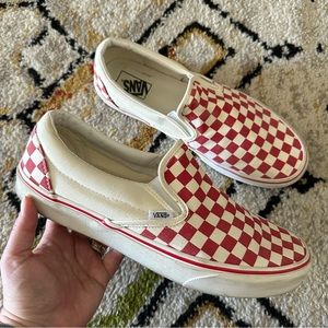 Vans Checkerboard Slip on Sneaker Red - Men’s 12